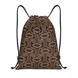 Sacs à provisions personnalisées Daisy Print Couleur de châtaignier Sac à cordon Men Femmes Femmes Légères Orla Kiely Sports Gym Rangement