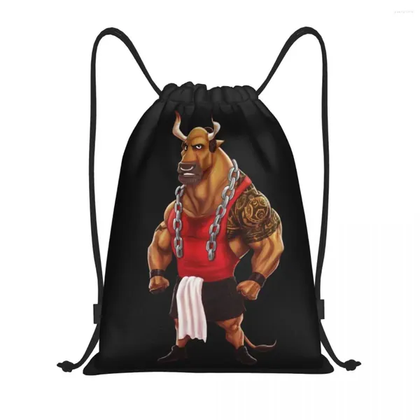 Sacs à provisions Custom Dwayne The Rock Johnson Bull DrawString Sac Femmes hommes Lightweight Sports Gym Rangement Backpack