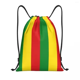 Boodschappentassen op maat Jamaicaanse rasta vlag Drawring tas voor training yoga rugzakken mannen dames sport gym sackpack
