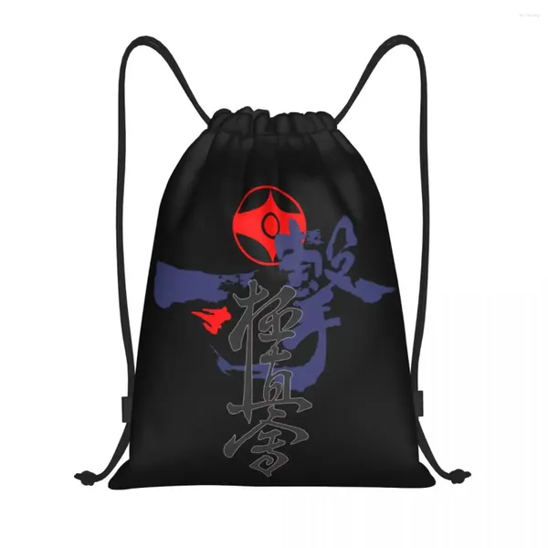 Bolsas de compras personalizadas Kyokushi Karate Drawstring para entrenamiento Mochila de yoga Hombres Mujeres Artes marciales Martial Sports Gym Sackpack