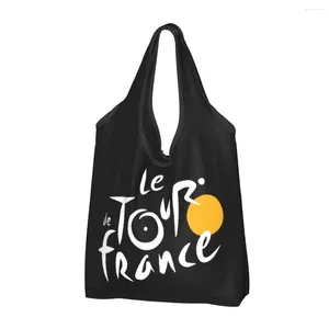 Sacs de courses personnalisés Le Tour de la France pour femmes, fourre-tout portable de grande capacité, épicerie française
