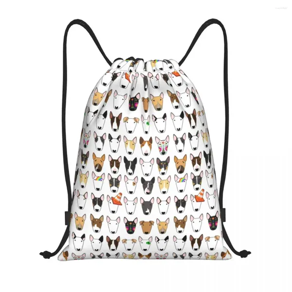 Bolsas de compras Multi bull huella repetida para mochilas de yoga para mujeres amantes de perros terrier sports gym sackpack