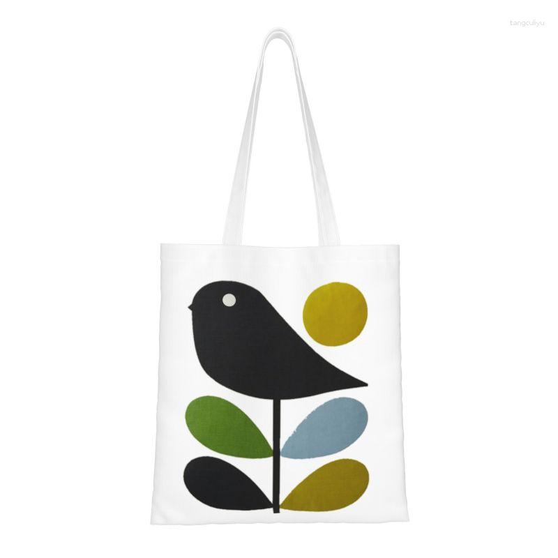 Shopping Bags Custom Orla Kiely Stem Bird Canvas Bag Women Durable Grocery Scandinavian Flower Geometric Shopper Tote