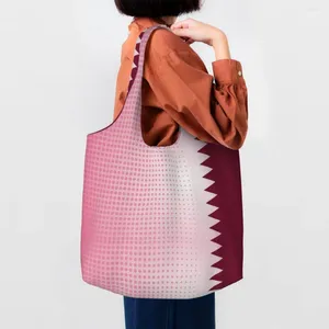 Sacs à provisions personnalisés Qatar motif toile femmes recyclage grande capacité épicerie fourre-tout sacs à main de photographie