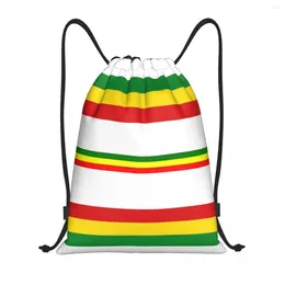 Sacs à provisions Custom Rasta Stripe Sac à cordon Men Femmes Femmes Lightweight Jamaican Sports Gym Rangement Backpack