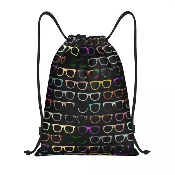 Bolsas de compras Gafas retro personalizadas Hipster Cordón Mujeres Hombres Ligero Óptico Optometrista Deportes Gimnasio Almacenamiento Mochila