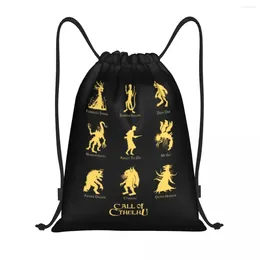 Sacs à provisions personnalisées le mythe de Cthulhu à cordon de cordon de cordon de cordon hommes hommes Monster Monster Gym Sports Sackpack Sacks pour voyager