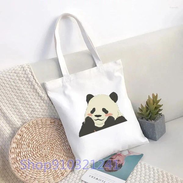 Sacs à provisions mignon Panda femmes paquet toile sac fourre-tout sacs à main drôle épaule décontracté mode impression réutilisable filles sac à main