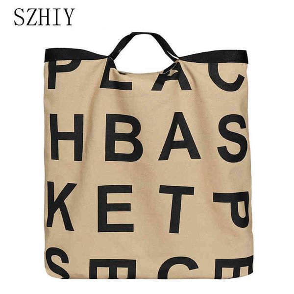 Sacs à provisions Designer Tote Bag pour femmes Lettre Pack Boutique Bolsa De Praia Feminina Ecobag Casual Big Cloth Shoulder Nouveau 220309