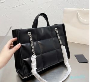 Bolsas de compras Diseñador para mujer Cuero Negro Algodón Ropa Moda Totes grandes