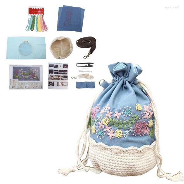 Sacs à provisions bricolage broderie fleur arbre sac à main femmes sac couture pour point de croix Style chinois porte-monnaie