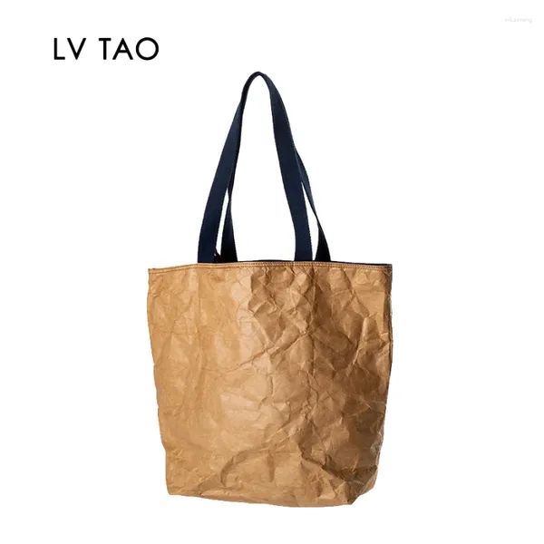 Sacs à provisions Dupont Paper Tote Sac Single Sac à main Elegant Washable Kraft Canvas Tyvek Thévek