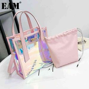 Shopping Bags [Eam] vero transparente moda gradiente bolsa para as mulheres 2022 nova porttil grande capacidade sacs de ombro feminino 18b0642 220304