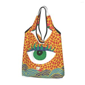 Boodschappentassen Ogen Yayoi Kusama Abstracte kunst Boodschappentas Leuke shopper Schoudertas Draagbare handtas met grote capaciteit