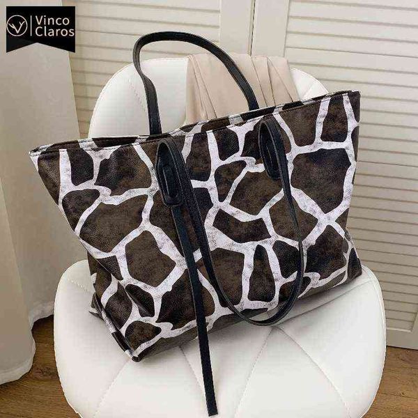 Sacs à provisions Mode Animal Prints Fourre-tout décontracté pour femmes Sacs à main de luxe Designer Sac à bandoulière en cuir Big Shopper Sac a Main Trend220307