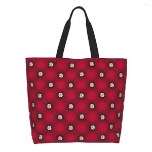 Sacs à provisions mode paillettes diamants toile femmes recyclage grande capacité épicerie luxe strass modèle Shopper fourre-tout