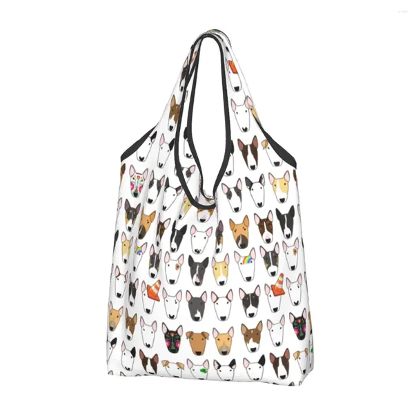 Bolsas de compras Moda Impresión Multi Bull Repetir Tote Portátil Shopper Hombro Perro Amante Terrier Bolso