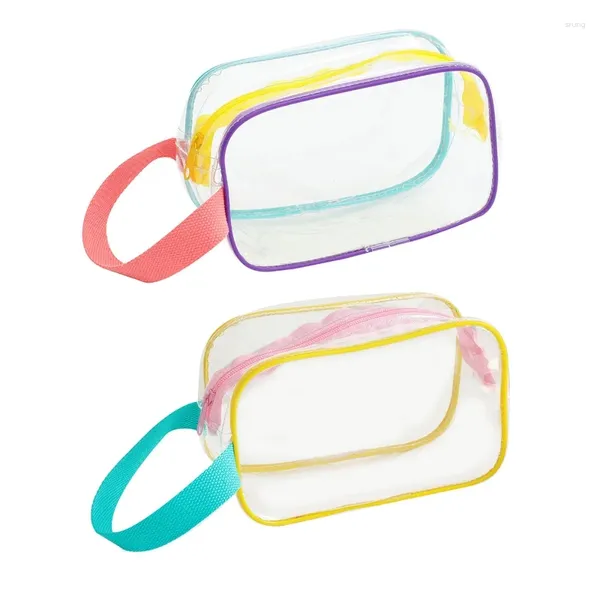 Bolsas de compras Moda Bolsa cosmética transparente PVC Mujeres Cremallera Maquillaje Belleza para estuche