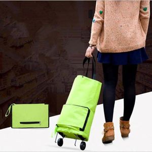 Boodschappentassen opvouwbare trolley kar herbruikbare eco grote waterdichte zak bagagebagage wielen mandje niet-geweven marktzak