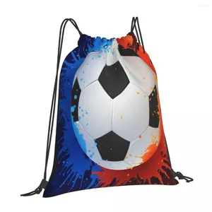 Sacs à provisions Football Print School Fashion Petit sac pour hommes et femmes avec poche à cordon de sport