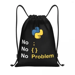 Boodschappentassen grappige python programmeur ontwikkelaar Drawtring backpack lichtgewicht programmering taalcodeer gym sport sackpack zakken