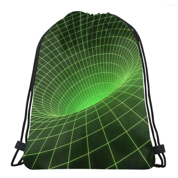 Bolsas de compras Línea verde Virtual Encriptada Moneda digital Bolsa con cordón Almacenamiento impermeable Organizar Paquete Cuerda de bolsillo