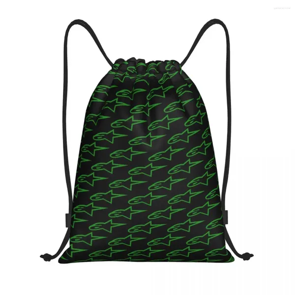 Sacs à provisions Green Motocross Enduro Cross Trawstring Sac à dos Sac à dos Sac de gymnase pour femmes hommes de moto Racing Sackpack