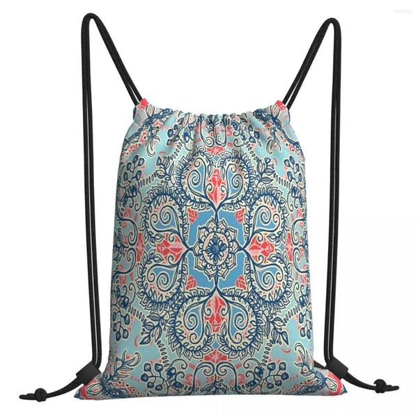 Sacs à provisions Gypsy Floral en rouge bleu cordon randonnée pochette impression 3D sac à dos garçon filles école sac à chaussures