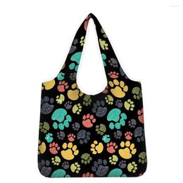 Sacs à provisions Hycool Color Dog Designer Black Tote Bag Réutilisable Épaule Cadeau Sac à main Grande capacité Arrivées
