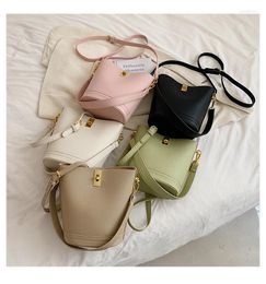 Shopping Bags Ins Sale 2023 Summer Simple Shoulder Tote Texture Crossbody Bucket Bag