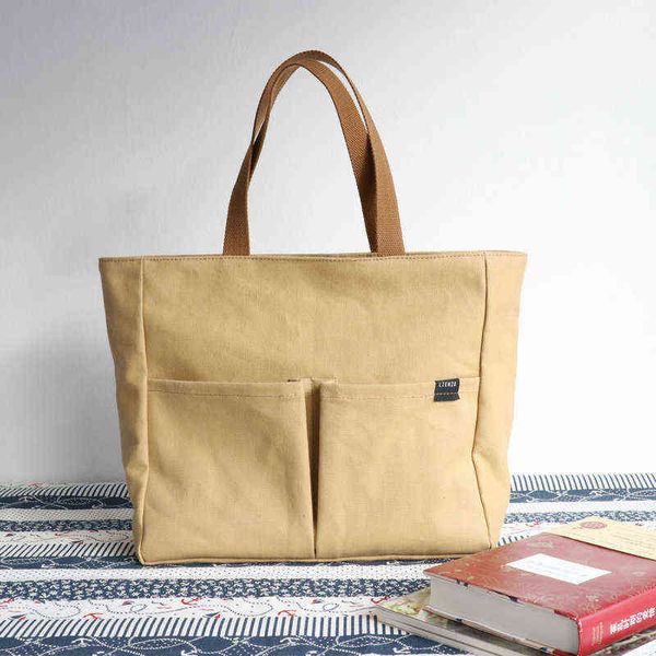 Sacs à provisions japonais toile grand sac à couches pour femmes décontracté grande capacité femme sacs à main week-end Shopper dames épaule fourre-tout 220307