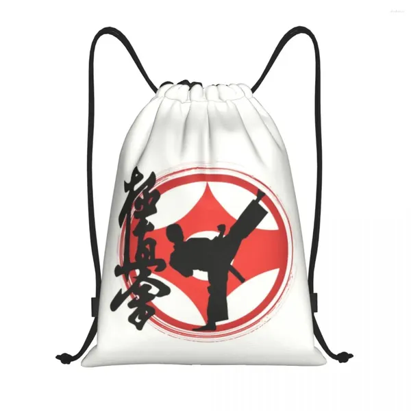 Bolsas de compras Arte marcial japonés Mochila con cordón Mujeres Hombres Deporte Gimnasio Sackpack Bolsa de Aikido plegable Saco