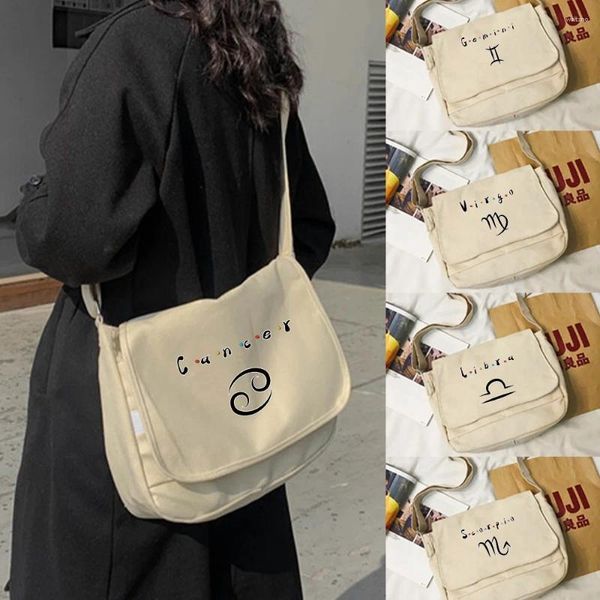 Sacs de shopping japonais Simple Messenger sac Constellation imprimé coréen étudiant imperméable toile bandoulière pour femmes cartables