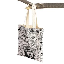 Boodschappentassen Joseph Klibansky graffiti in mijn hart Kleedbare stoffen dames shopper Harajuku canvas Tote Lady Bag Handtassen