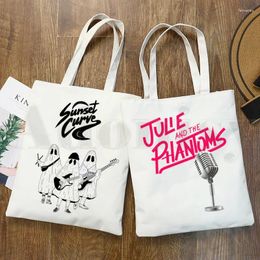 Sacs à provisions Julie et The Phantoms Graphic Kawaii Cartoon Handsbags Totne Tote Tote Sac Femmes Épaule réutilisable Bolsas