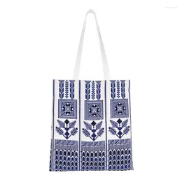 Boodschappentassen Kawaii Palestina Borduren Palestijnse Tatreez Tote Herbruikbare Cross Volkskunst Kruidenier Canvas Schoudertas Shopper