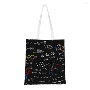 Boodschappentassen Kawaii Print Geek Natuurkunde Vergelijkingen Tote Bag Canvas Shopper Schouder Wiskunde Leraar Geometrische Gift Handtas