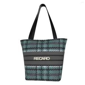 Boodschappentassen kawaii print Schotse tartan plaid recaros draagtas draagbare canvas schouder shopper handtas
