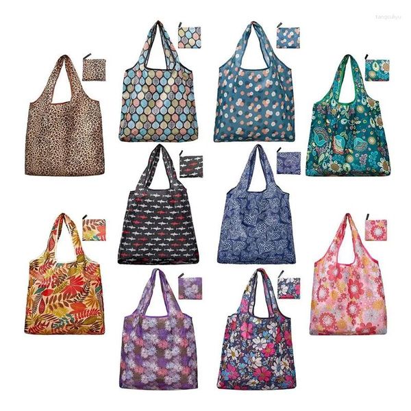 Kf-Grocery Sacs de courses pliables réutilisables, lot de 20, fourre-tout 50lbs, très grand motif Ripstop, lavable en machine, rangement