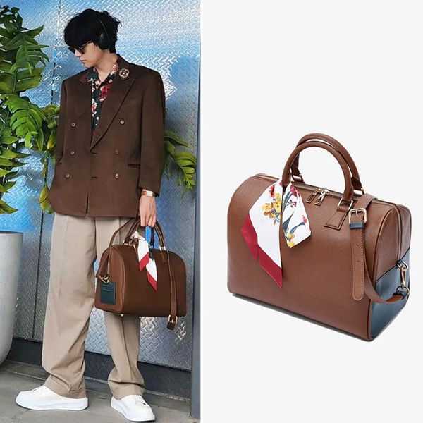 Sacs à provisions Kim Taehyung V même sac à bandoulière marron sac à main pleine taille Mini Mute Boston Kpop mode coréenne grande capacité 230628