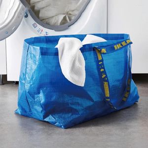 Sacs à provisions Grands sacs bleu Épicerie de rangement de rangement Capacité de rangement support de supermarché imperméable