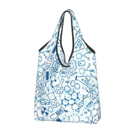 Grands sacs de courses réutilisables pour laboratoire de chimie, épicerie, recyclage, sac écologique pliable, lavable, tient dans la poche
