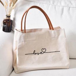 Sacs à provisions aiment les femmes imprimées coeur Lady Bage Bag Tove Tote Tote Handsbag Work Gift For Friends Drop