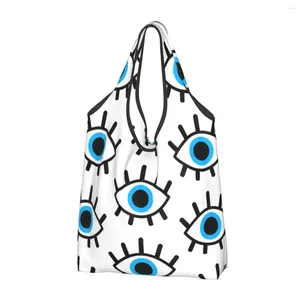 Sacs à provisions Magic Eyes Charm épicerie fourre-tout femmes personnalisé noir mauvais œil amulette Boho modèle Shopper sac à bandoulière grands sacs à main