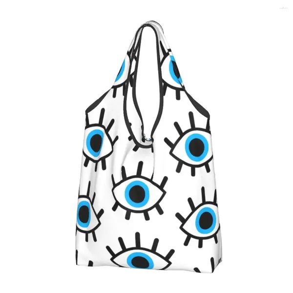 Sacs à provisions Magic Eyes Charm épicerie fourre-tout femmes personnalisé noir mauvais œil amulette Boho modèle Shopper sac à bandoulière grands sacs à main