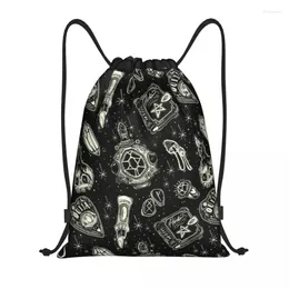 Boodschappentassen Magische Mystieke Heks Trekkoord Rugzak Heren Dames Lichtgewicht Spooky Witchy Gym Sport Sackpack Zakken voor op reis