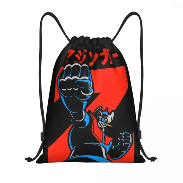 Bolsas de compras Mazinger Z Robot Drawstring Backpack Sports Gym Sackpack Tranzor Tranzor Bag para hacer ejercicio