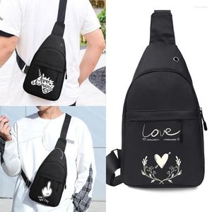 Boodschappentassen mannen mode borsttas buiten sport canvas organisator portefeuilles witte foto bedrukt casual messenger schouder fanny pack