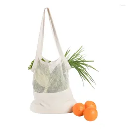 Boodschappentassen mesh tas herbruikbare tote boodschappen opslag handtas eco shoppers shopper katoen markt touwtje