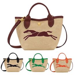 Sacs à provisions Mini Weave Raffias panier de paille du sac fourre-tout pour femmes Longchammp Mens Keepall Handbag Designer Crossbody Gym Cutch Lage Beach City Bagn Sac à main